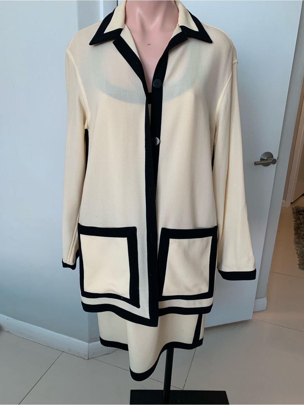 Vintage 90s Emanuel Ungaro Colorblock 2-Piece Dress & Jacket Suit Set